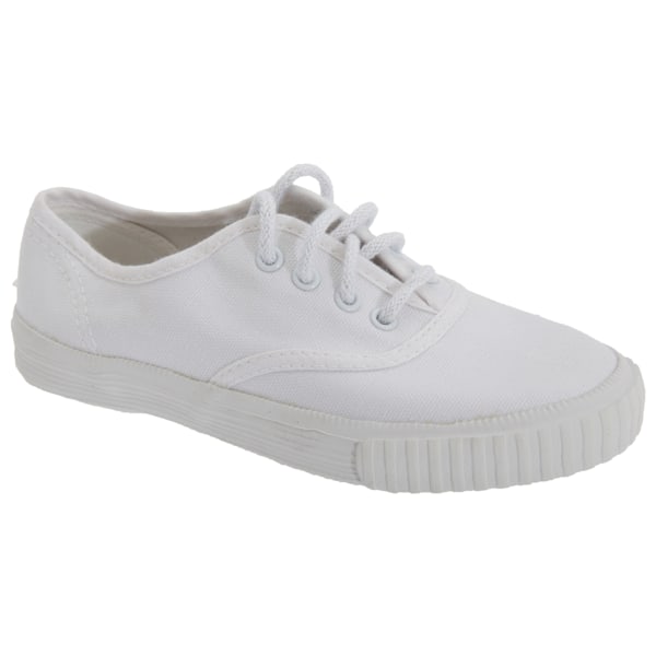 Dek Kids Unisex Junior Lace White Canvas Gym Plimsolls 10 UK Ju White 10 UK Junior