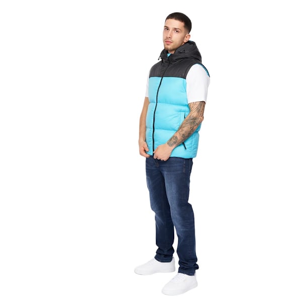 Crosshatch Mens Chemerley Hooded Gilet L Turkos/Svart Turquoise/Black L