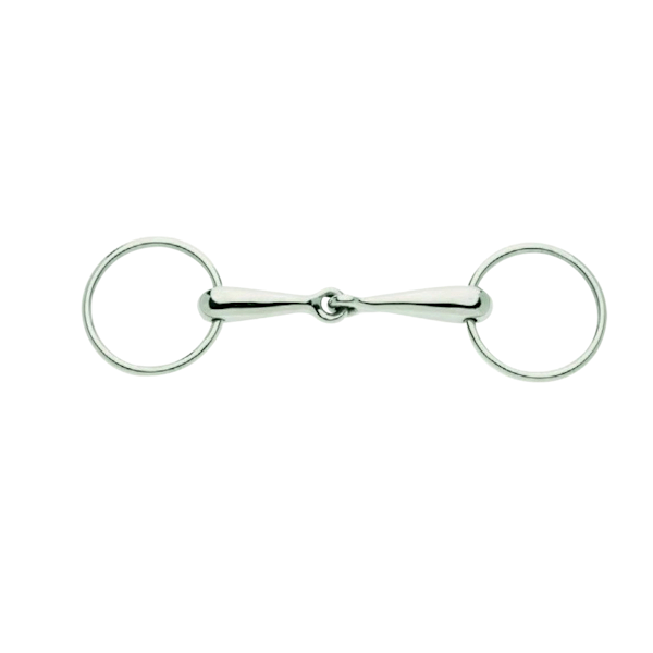 Lorina tunn tysk ihålig munlös ring snaffle 5 tum silver Silver 5in