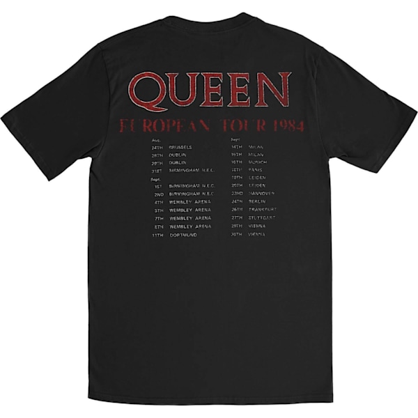 Queen Unisex Vuxen European Tour 1984 T-Shirt XL Svart Black XL