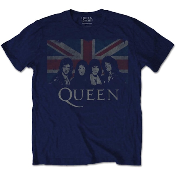 Queen Unisex Vuxen Union Jack T-shirt M Marinblå Navy Blue M