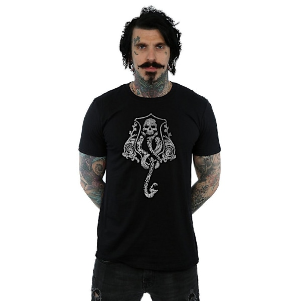 Harry Potter T-shirt i bomull med Dark Mark-logotyp för män, S, svart Black S