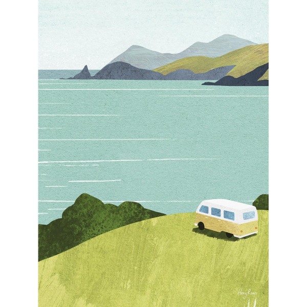 Henry Rivers Van Life Print 40cm x 30cm Grön/Grå/Blå Green/Grey/Blue 40cm x 30cm