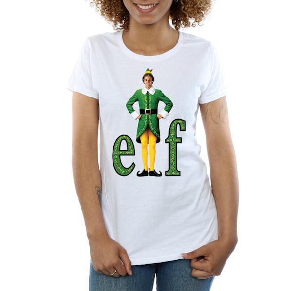 Elf Dam/Dam T-shirt i bomull med Buddy-logotyp L Vit White L