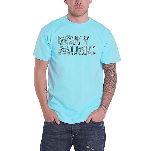 Roxy Music Unisex Adult Disco Logo Bomull T-shirt XL Sky Blue Sky Blue XL