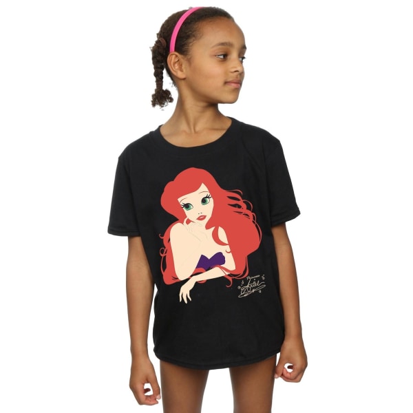 Disney Princess Girls Ariel Silhouette Cotton T-Shirt 12-13 Ja Black 12-13 Years
