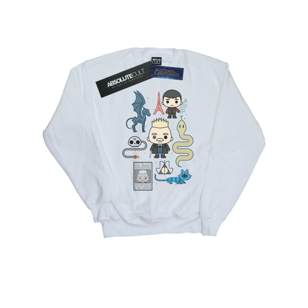 Fantastiska vidunder Girls Chibi Grindelwald Sweatshirt 9-11 år White 9-11 Years