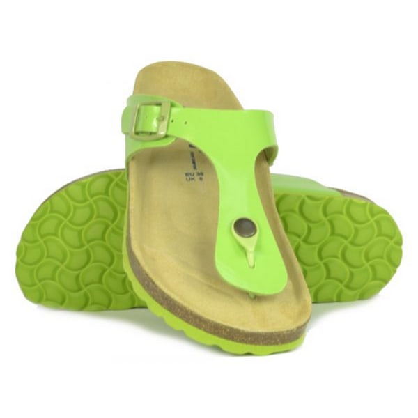 Sanosan Dam/Dam Geneve Lacklädersandaler 4 UK Gre Green/Brown 4 UK