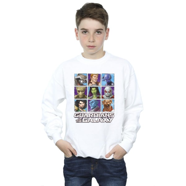 Guardians Of The Galaxy Boys Character Squares Sweatshirt 5-6 Y White 5-6 Years