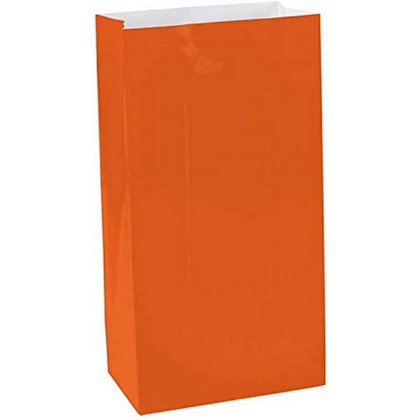 Amscan Mini Papperspåse (12-pack) One Size Orange Orange One Size