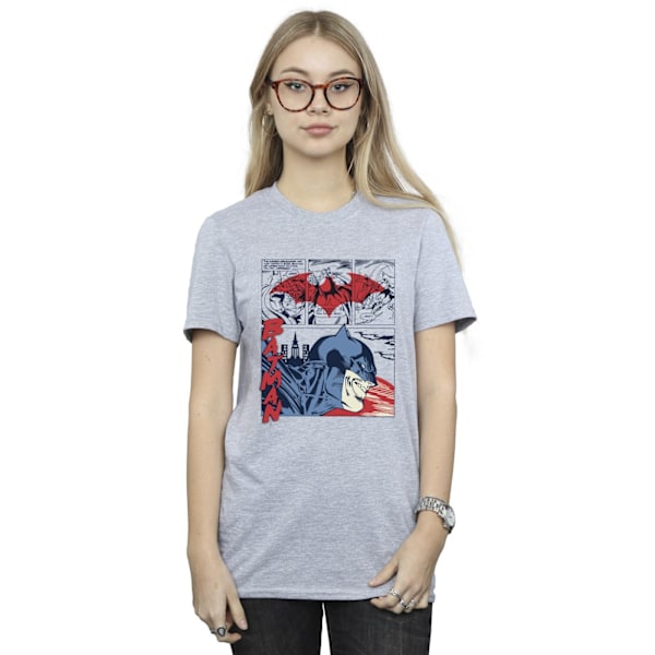 DC Comics Dam/Kvinnor Batman Serietidning Bomull Pojkvän T-shirt M Sports Grey Sports Grey M