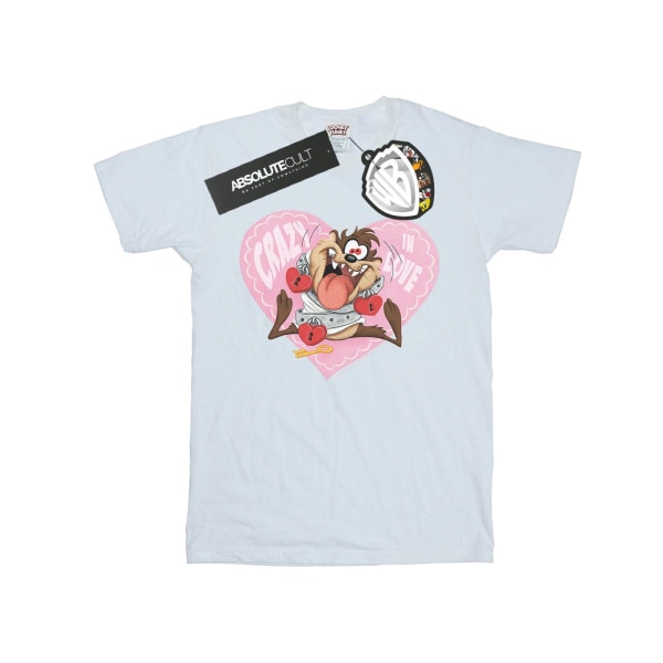 Looney Tunes Girls Taz Valentine´s Day Crazy In Love Bomull T-S White 12-13 Years
