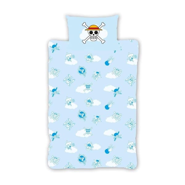 One Piece Vändbar Karaktär Påslakan Set Enkelsäng Multifärgad Multicoloured Single