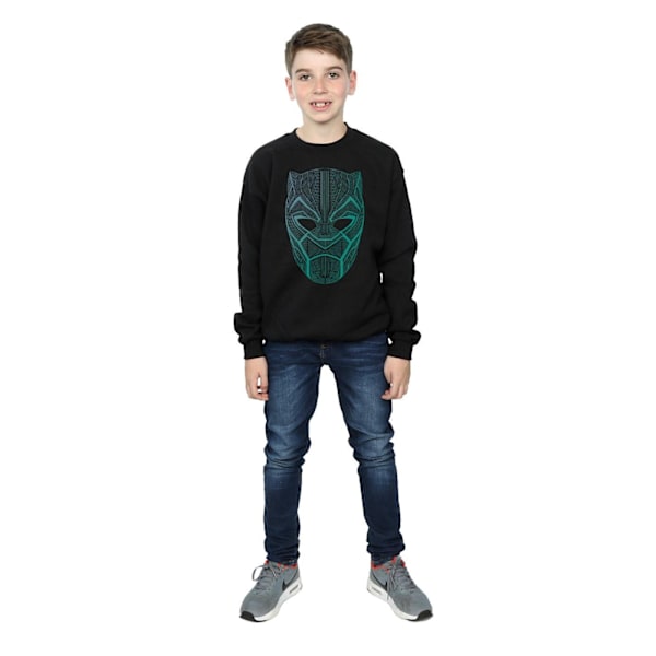 Marvel Boys Black Panther Tribal Mask Sweatshirt 7-8 år Svart Black 7-8 Years