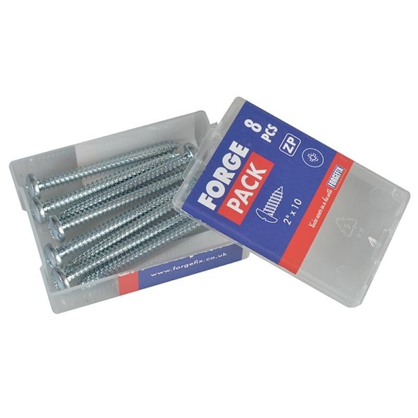 Forgefix Självgängande skruv, Pozi-kompatibelt panhuvud, Zp, Forg Multi Colour 2in x 10 ForgePack 8
