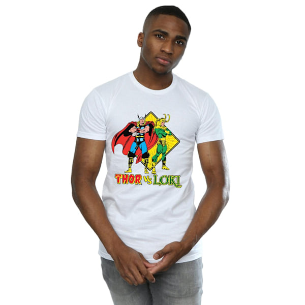 Marvel T-shirt för män Thor Vs Loki 4XL Vit White 4XL