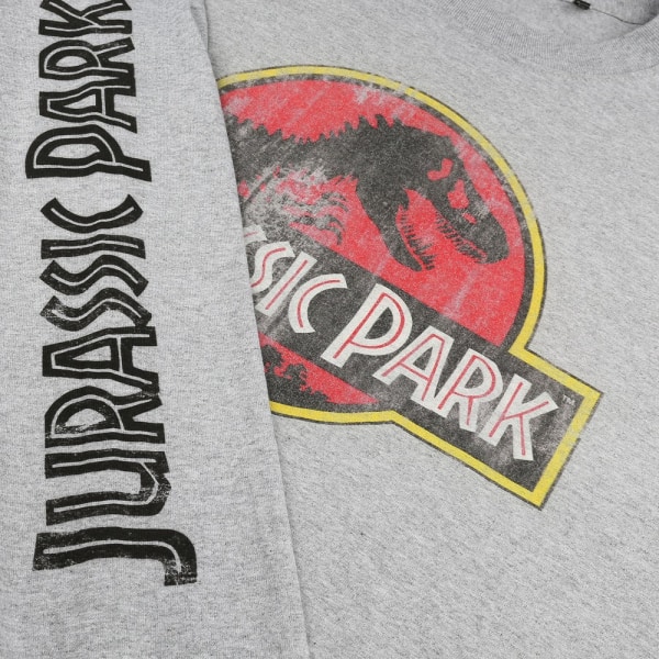 Jurassic Park Herr Logotyp Långärmad T-shirt S Sports Grey Sports Grey S