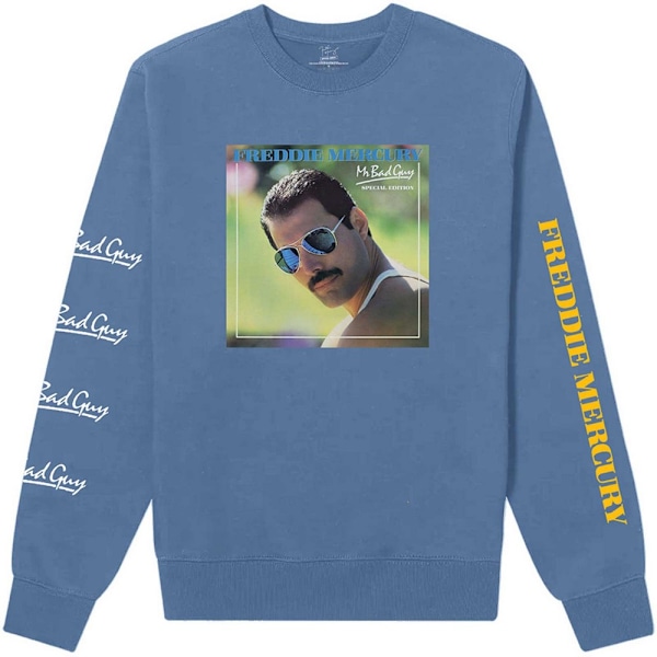 Freddie Mercury Unisex Vuxen Mr Bad Guy Ärmtryck Långärmad Blue L