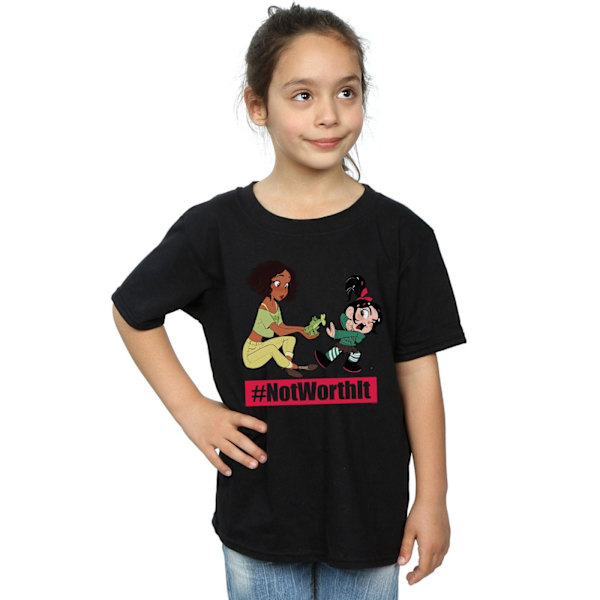 Disney Girls Wreck It Ralph Tiana Och Vanellope Bomull T-shirt Black 5-6 Years