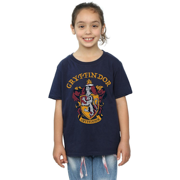 Harry Potter T-shirt för flickor Gryffindor bomull 7-8 år marinblå Navy Blue 7-8 Years