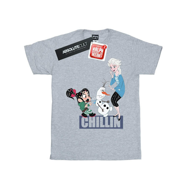 Disney Boys Wreck It Ralph Elsa Och Vanellope T-Shirt 12-13 År Sports Grey 12-13 Years