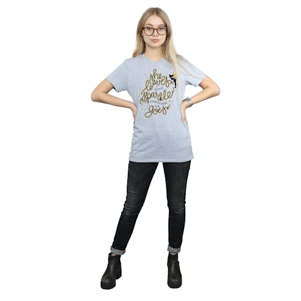 Disney Dam/Kvinnor Tinkerbell Stjärnor Bomull Boyfriend T-shirt Sports Grey S