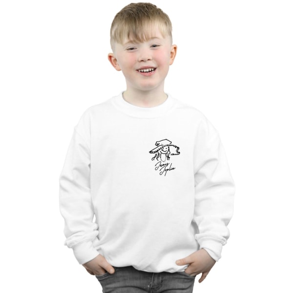 Janis Joplin Boys Outline Sketched Sweatshirt 5-6 år Vit White 5-6 Years