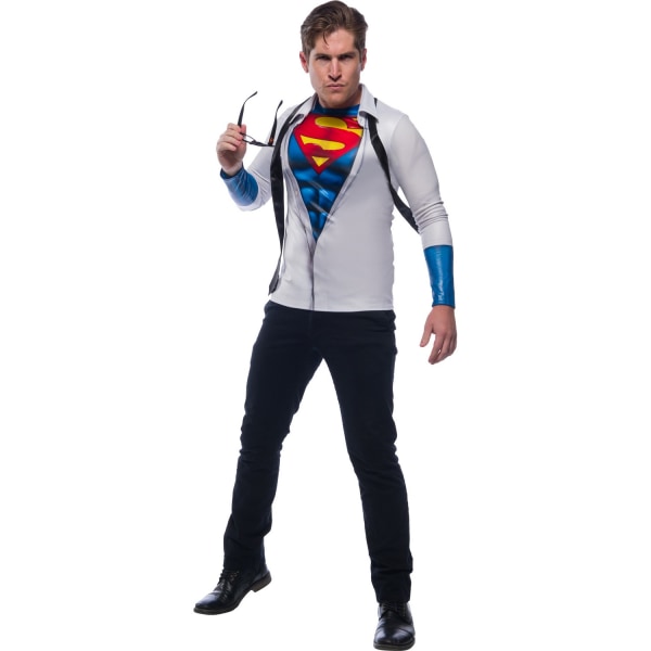Superman Mens Realistic Costume Top XL Blå/Grå Blue/Grey XL