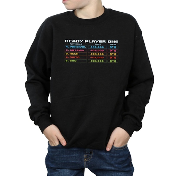 Ready Player One Boys 8-Bit Scoreboard Sweatshirt 7-8 år Bla Black 7-8 Years
