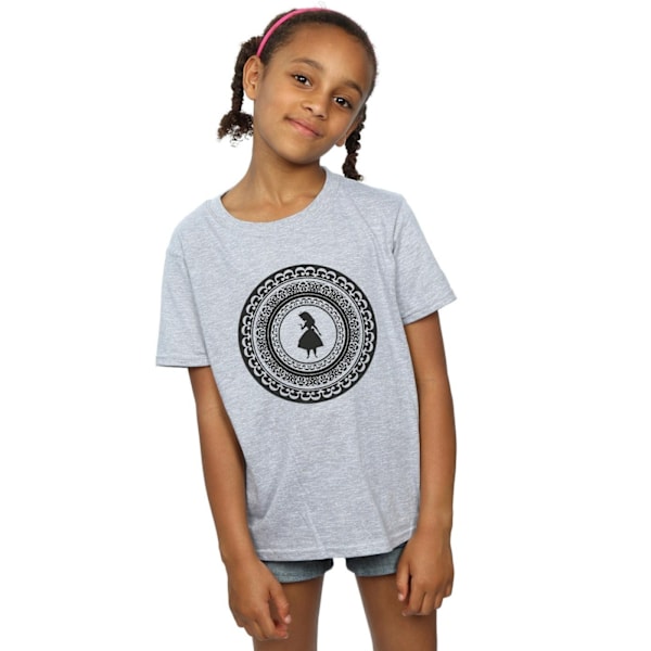 Disney Girls Alice In Wonderland Circle Bomull T-shirt 7-8 År Sports Grey 7-8 Years