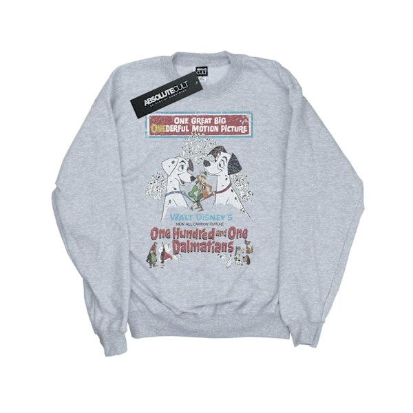 Disney Girls 101 Dalmatians Retro Poster Sweatshirt 7-8 år S Sports Grey 7-8 Years