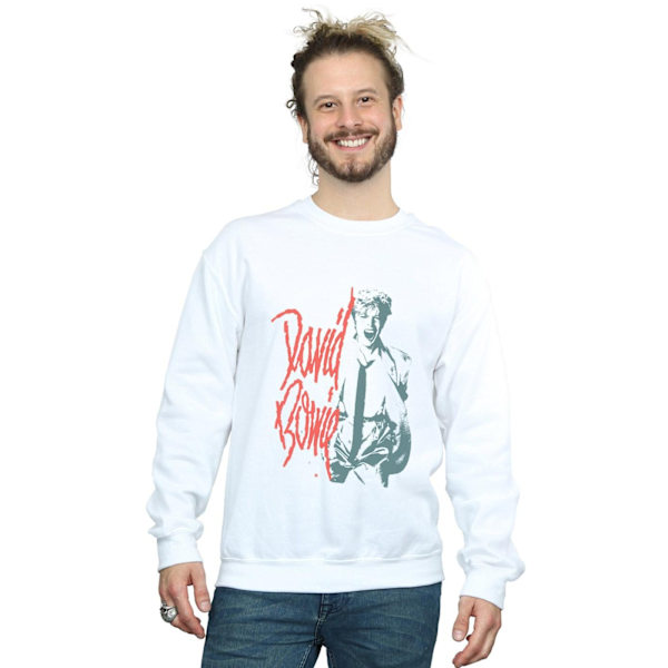 David Bowie Herr Mono Shout Sweatshirt 4XL Vit White 4XL