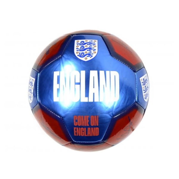 England FA Come On England Signature Metallic Football 5 Red/Bl Red/Blue 5