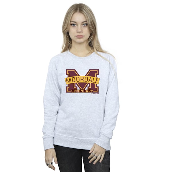 Netflix Dam/Kvinnor Sex Education Moordale M Logo 2 Sweatshirt Sports Grey XL