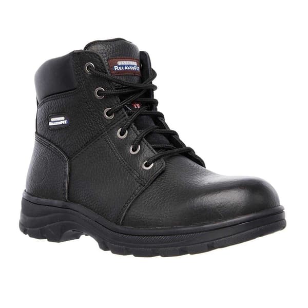 Skechers Herr Workshire Läder Stålhätta Säkerhetskängor 7 UK Black 7 UK