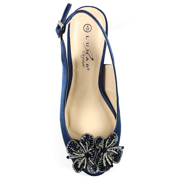 Lunar Dam/Dam Ankara Satin Court Shoes 7 UK Marinblå Navy 7 UK