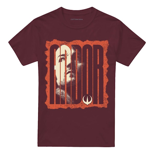 Star Wars: Andor Herr T-Shirt med Stor Logotyp Stl M Vinröd Burgundy M