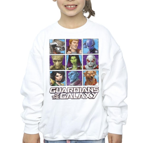 Guardians Of The Galaxy Girls Character Squares Sweatshirt 5-6 White 5-6 Years