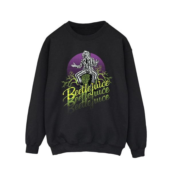 Beetlejuice Purple Circle Sweatshirt för män 4XL Svart Black 4XL