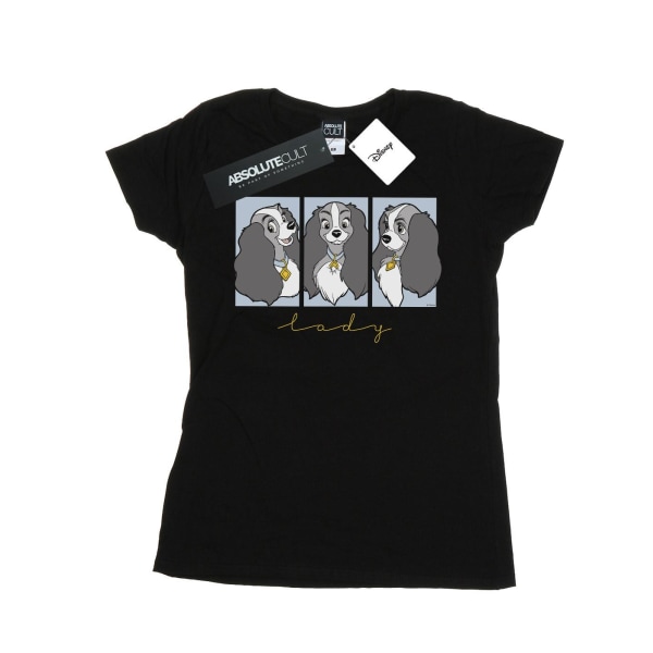 Disney Dam/Damer Lady Och Lufsen Lady Frames Bomull T-shirt Black XXL