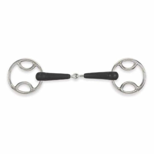 Equirubber Equikind+ Jointed Horse Bevel Bit 4,5 tum Silver/Black Silver/Black 4.5in