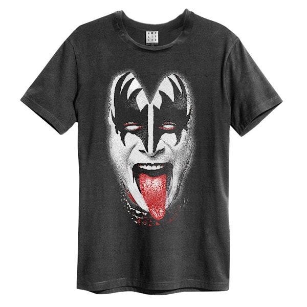 Amplified Unisex Demon Face Kiss T-shirt XL Charcoal Charcoal XL