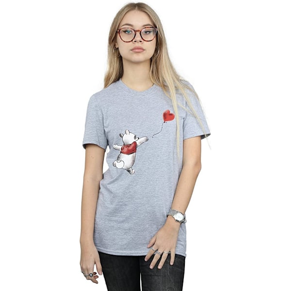 Winnie the Pooh Dam T-shirt för kvinnor/damer med ballongmotiv, XXL, sportgrå Sports Grey XXL