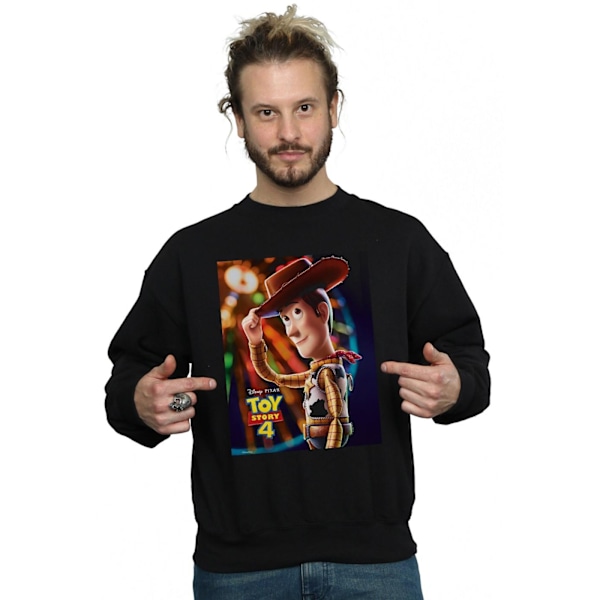 Disney Mens Toy Story 4 Woody Poster Sweatshirt S Svart Black S