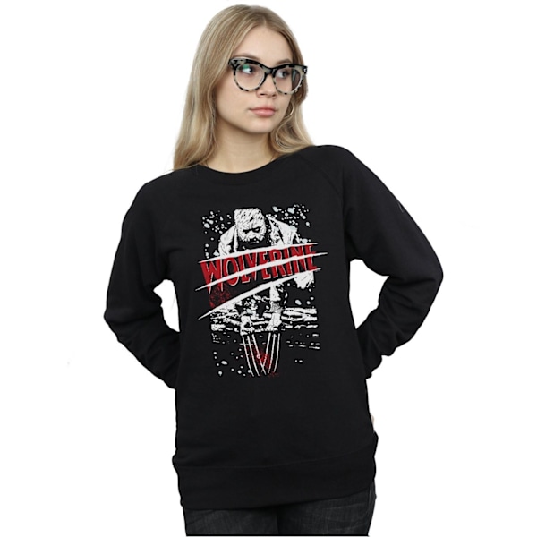 Marvel Dam/Kvinnor X-Men Split Röd Wolverine Sweatshirt S Svart Black S