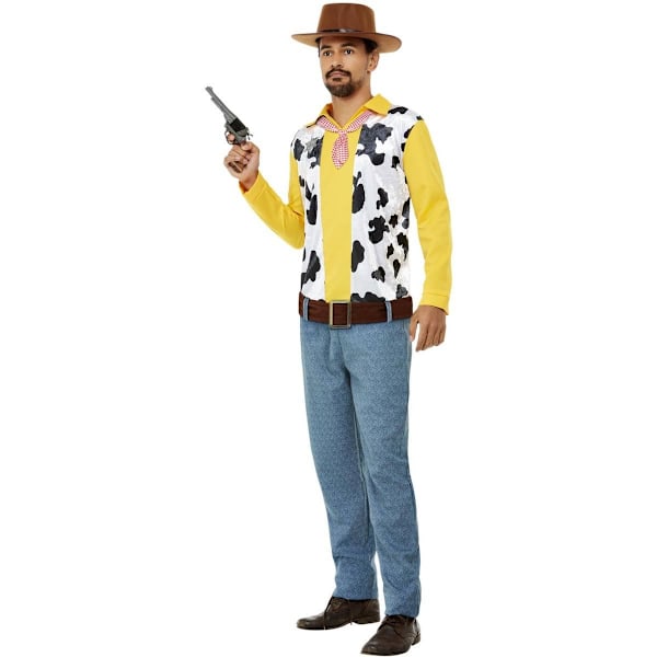 Smiffys Herr Western Cowboy Kostym L Gul/Vit/Svart/Blå Yellow/White/Black/Blue L