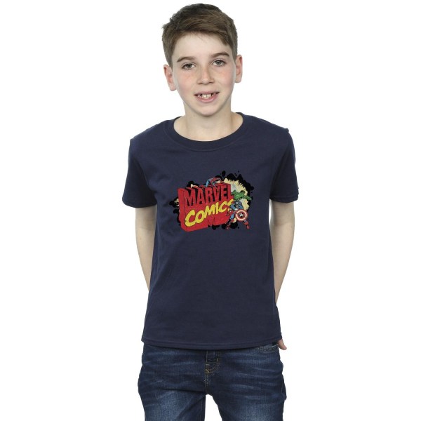 Marvel Boys Comics Big M T-shirt 5-6 år Marinblå Navy Blue 5-6 Years