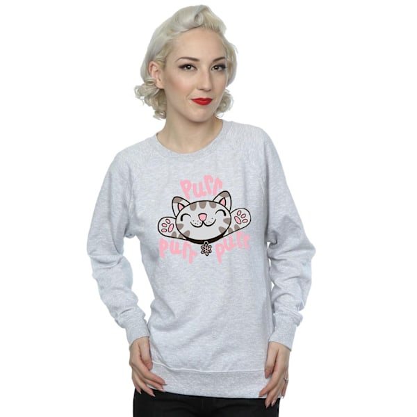 Big Bang Theory Dam/Damer Mjuk Kitty Purr Sweatshirt S Värme Heather Grey S