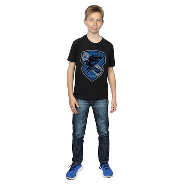 Harry Potter Boys Ravenclaw Crest Flat T-Shirt 12-13 år Svart Black 12-13 Years