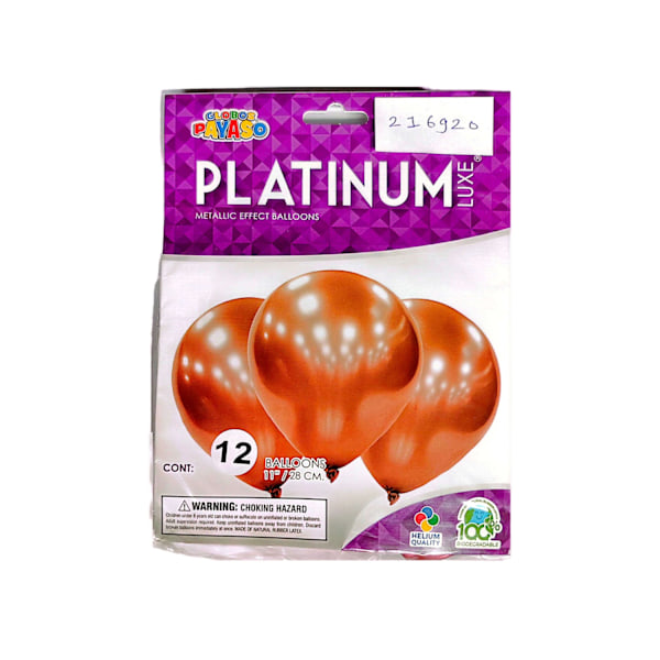 Globos Payaso Platinum Latex Metallic Ballonger (Förpackning om 12) En Orange One Size